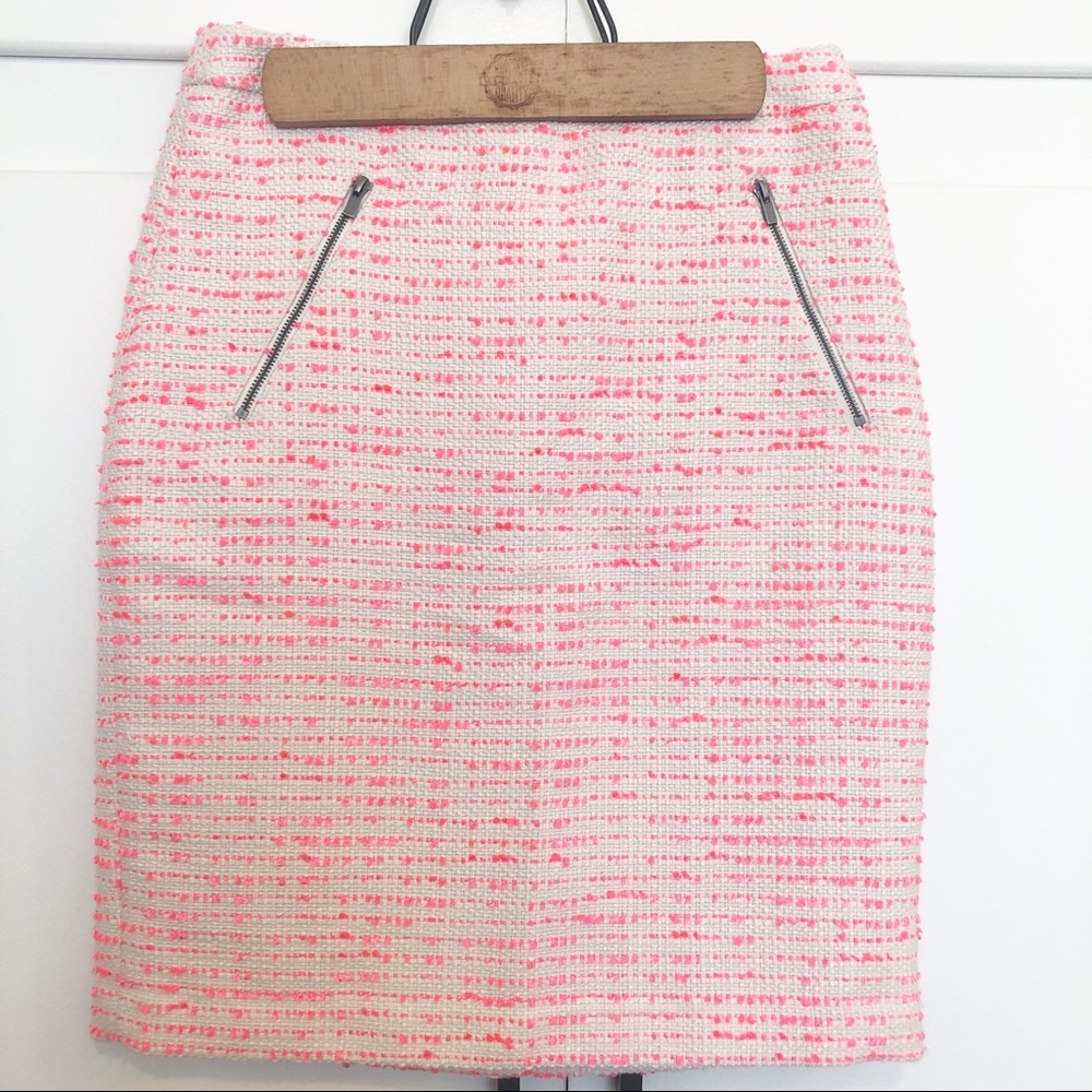 Halogen Tweed pencil skirt Pink White Sz 4P - Picture 1 of 8
